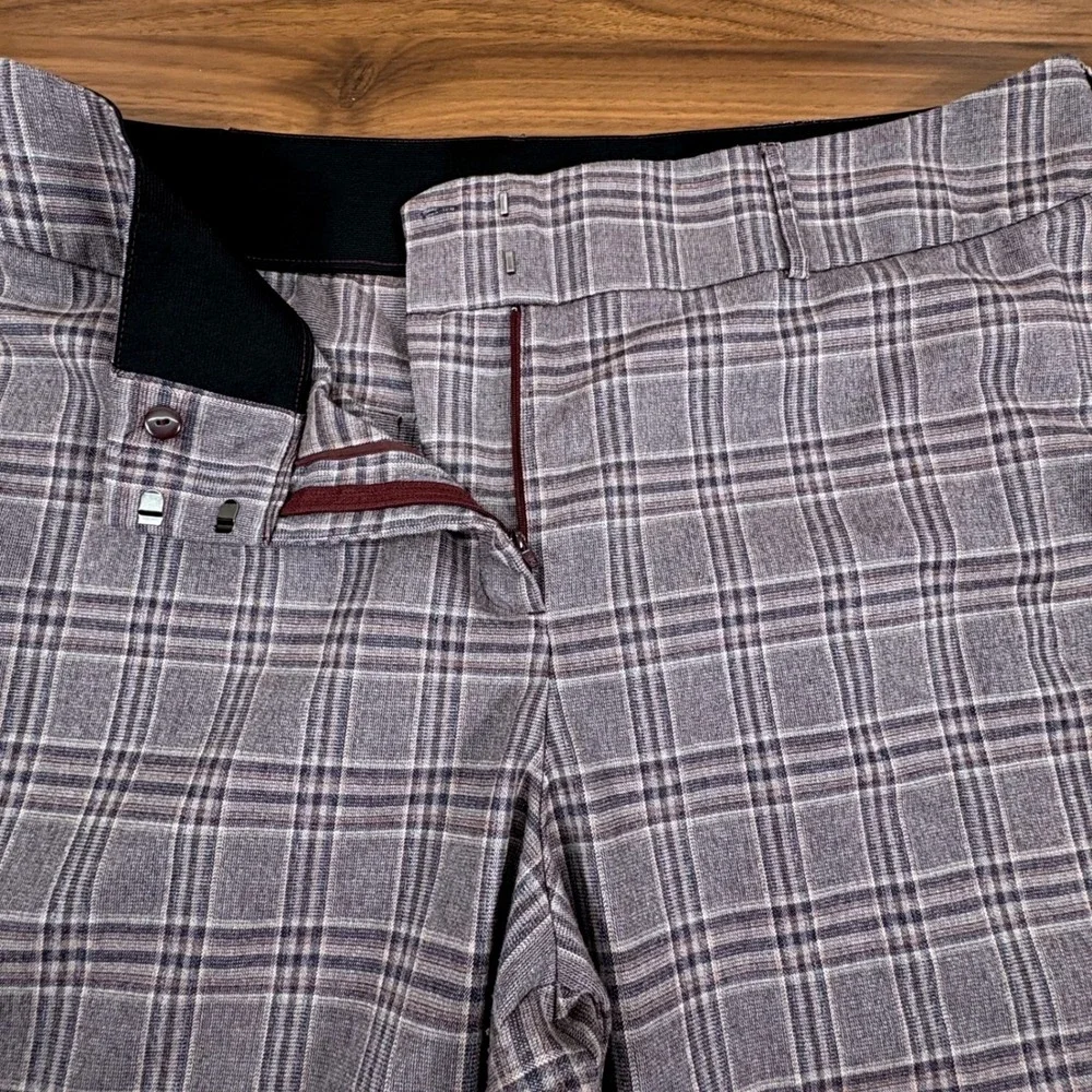 Lane Bryant Purple‎ Plaid Straight Leg Dress Pants Womens Plus Size 26 Career